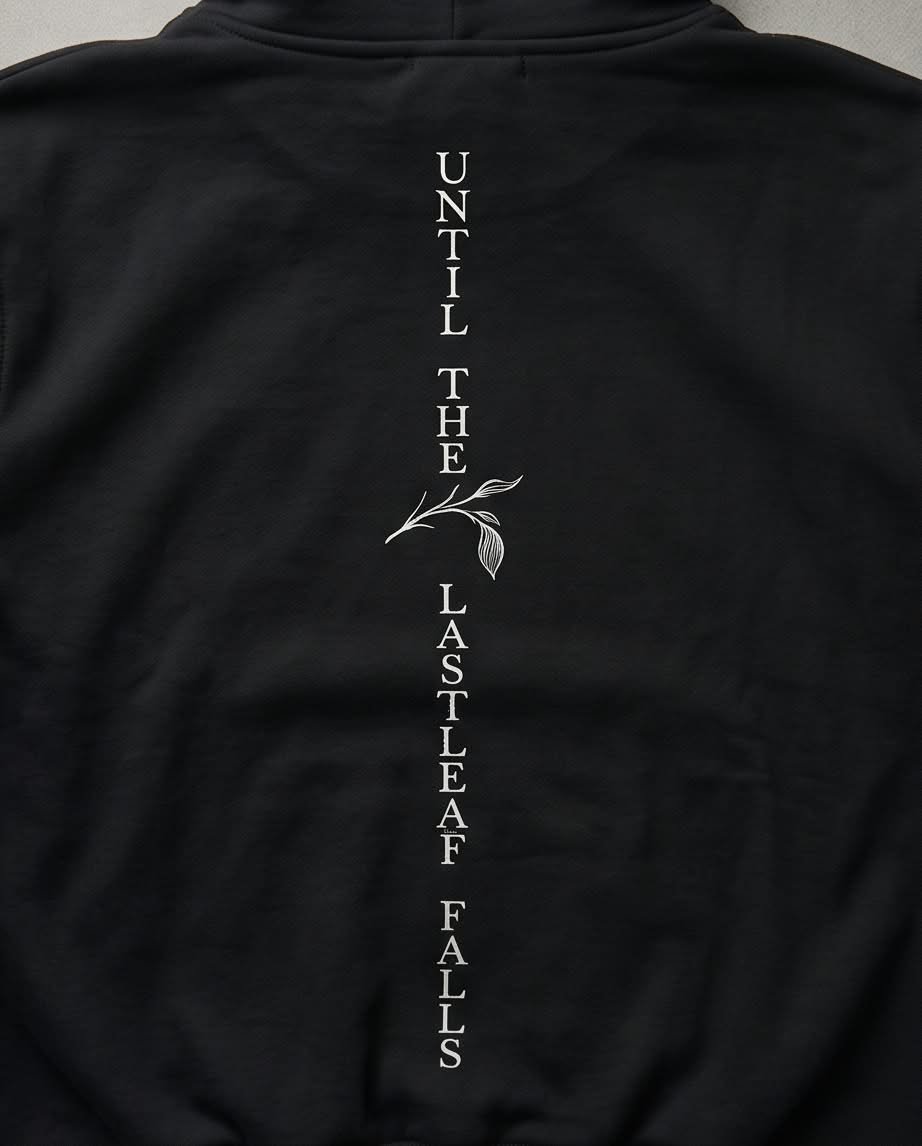 Last Leaf Monogram Heavyweight Hoodie (350 GSM) – Black - Image 3