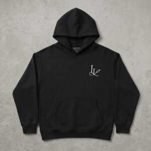 Last Leaf Monogram Heavyweight Hoodie (350 GSM) – Black