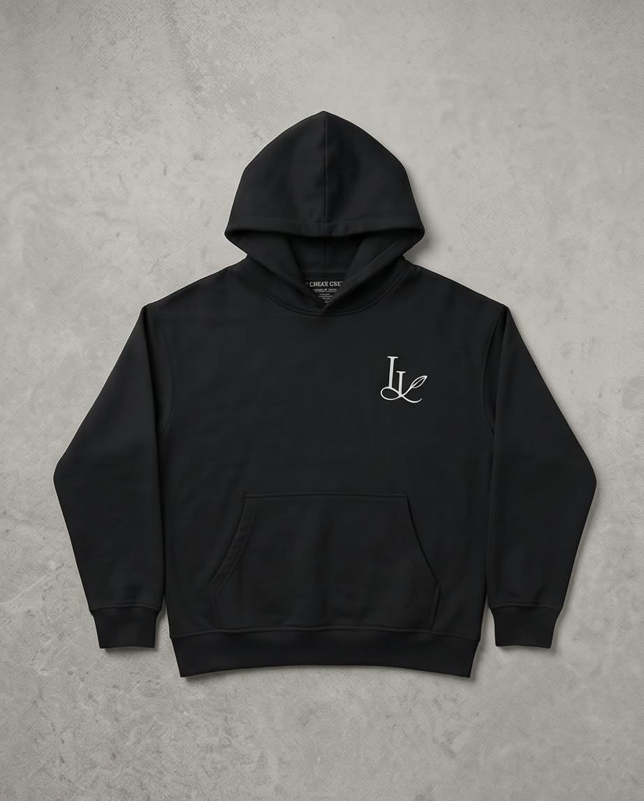 Last Leaf Monogram Heavyweight Hoodie (350 GSM) – Black
