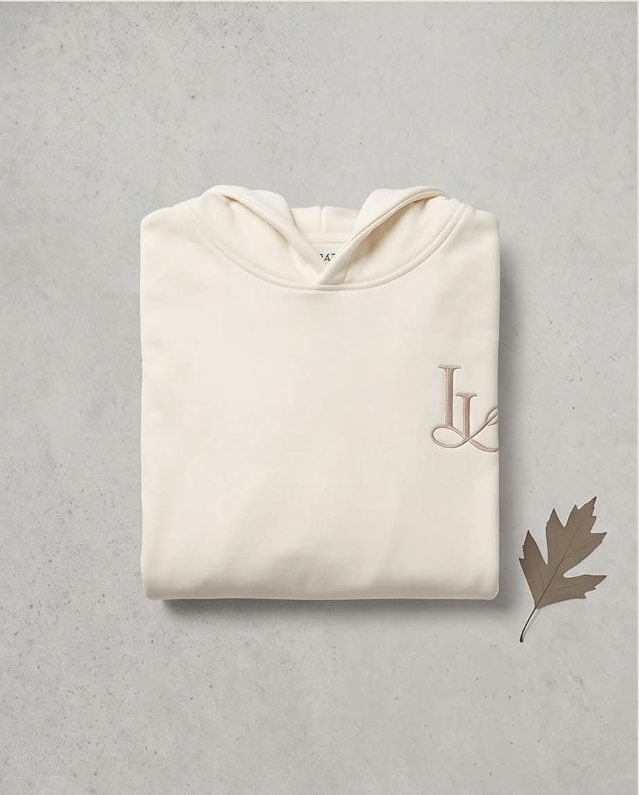 Last Leaf "Until The Last Leaf Falls" Heavyweight Hoodie (350 GSM) – Off-White - Image 2